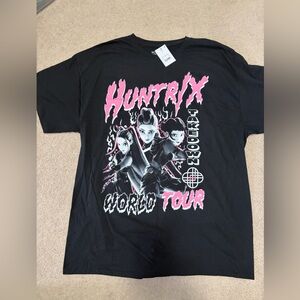 Huntrix World Tour Graphic Tee - Black & Pink, adult xl